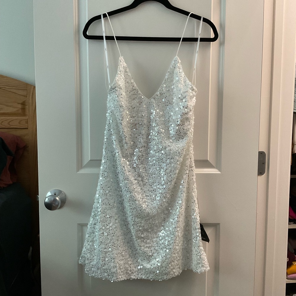 FUN White Sequined Dress NWT